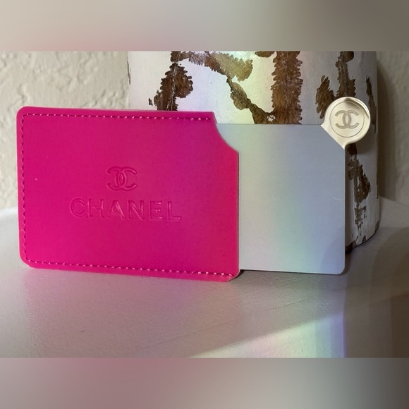 CHANEL Vibrant Pink Compact Mirror and Car Freshener NWOT - Picture 4 of 15